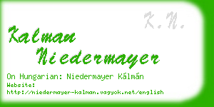 kalman niedermayer business card